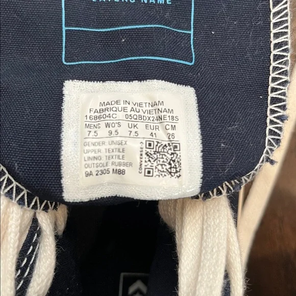 Converse Navy and White Chuck Taylor High Top Sneakers - Picture 9 of 12